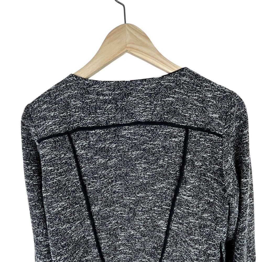 Slate & Willow Tweed Blazer Jacket Sz M Black Space-Dyed Contrast Pipe Trim - Picture 5 of 14